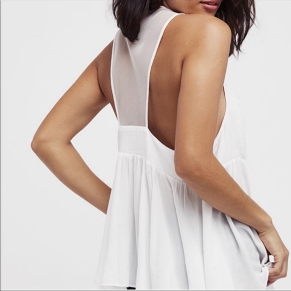 Free People White Mesh Top - Picture 2 of 7